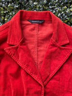 Tomato Red Cotton-Blend Corduroy Blazer