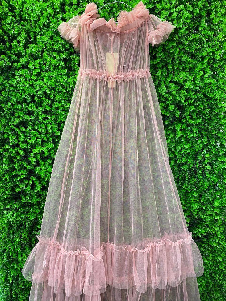 Blush Pink Sheer Tulle Dress