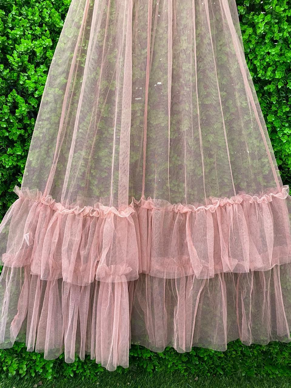 Blush Pink Sheer Tulle Dress