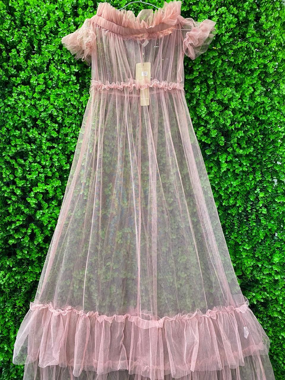 Blush Pink Sheer Tulle Dress