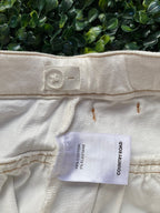White Button-Front Flared Mini Skirt