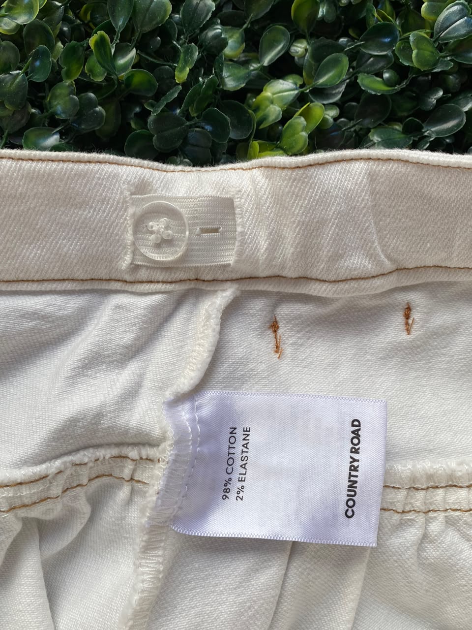 White Button-Front Flared Mini Skirt