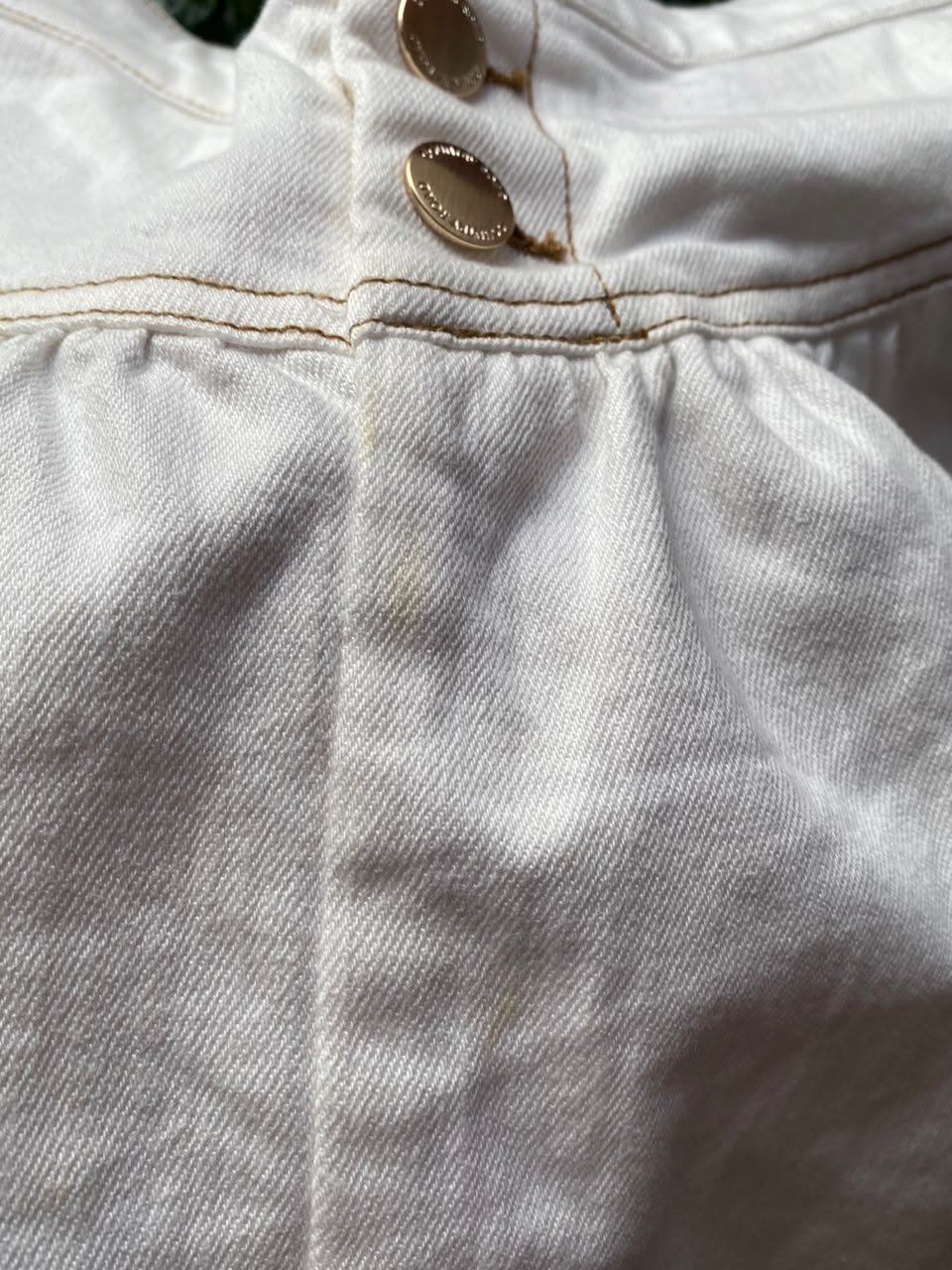 White Button-Front Flared Mini Skirt