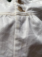 White Button-Front Flared Mini Skirt