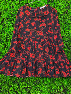 Black & Red Floral Mini Dress
