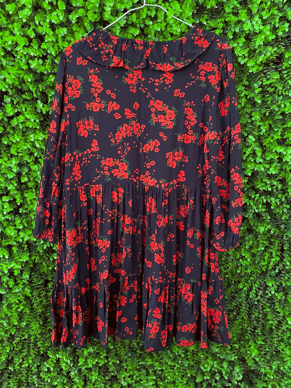 Black & Red Floral Mini Dress