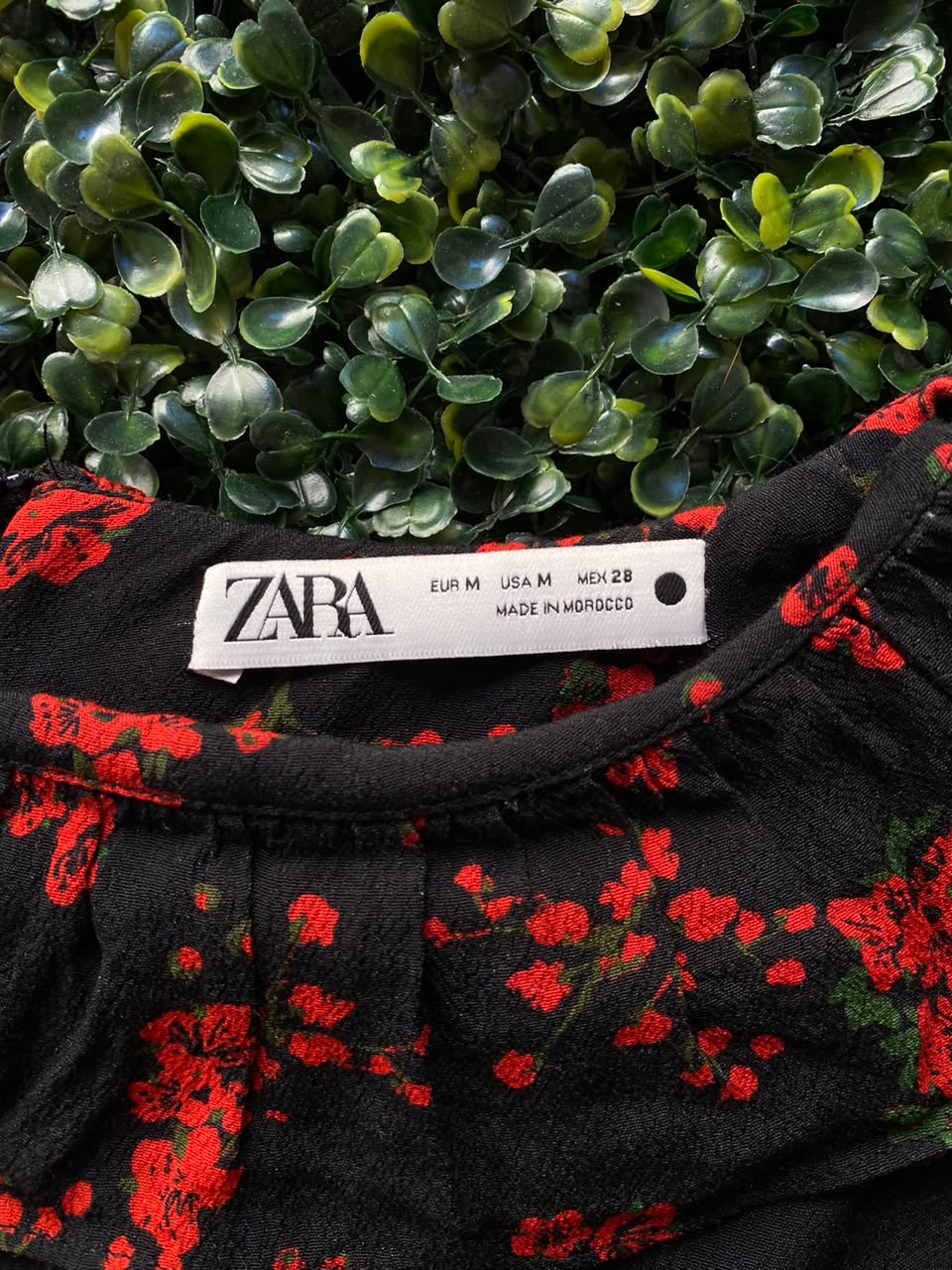 Black & Red Floral Mini Dress