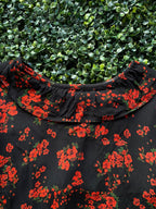 Black & Red Floral Mini Dress