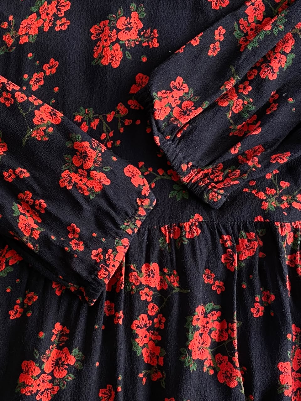 Black & Red Floral Mini Dress