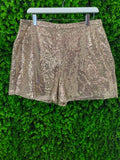 Taupe Sequin Tailored Shorts