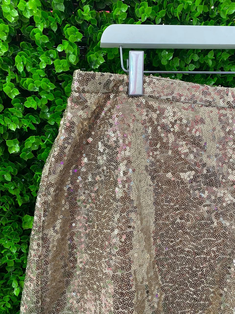 Taupe Sequin Tailored Shorts