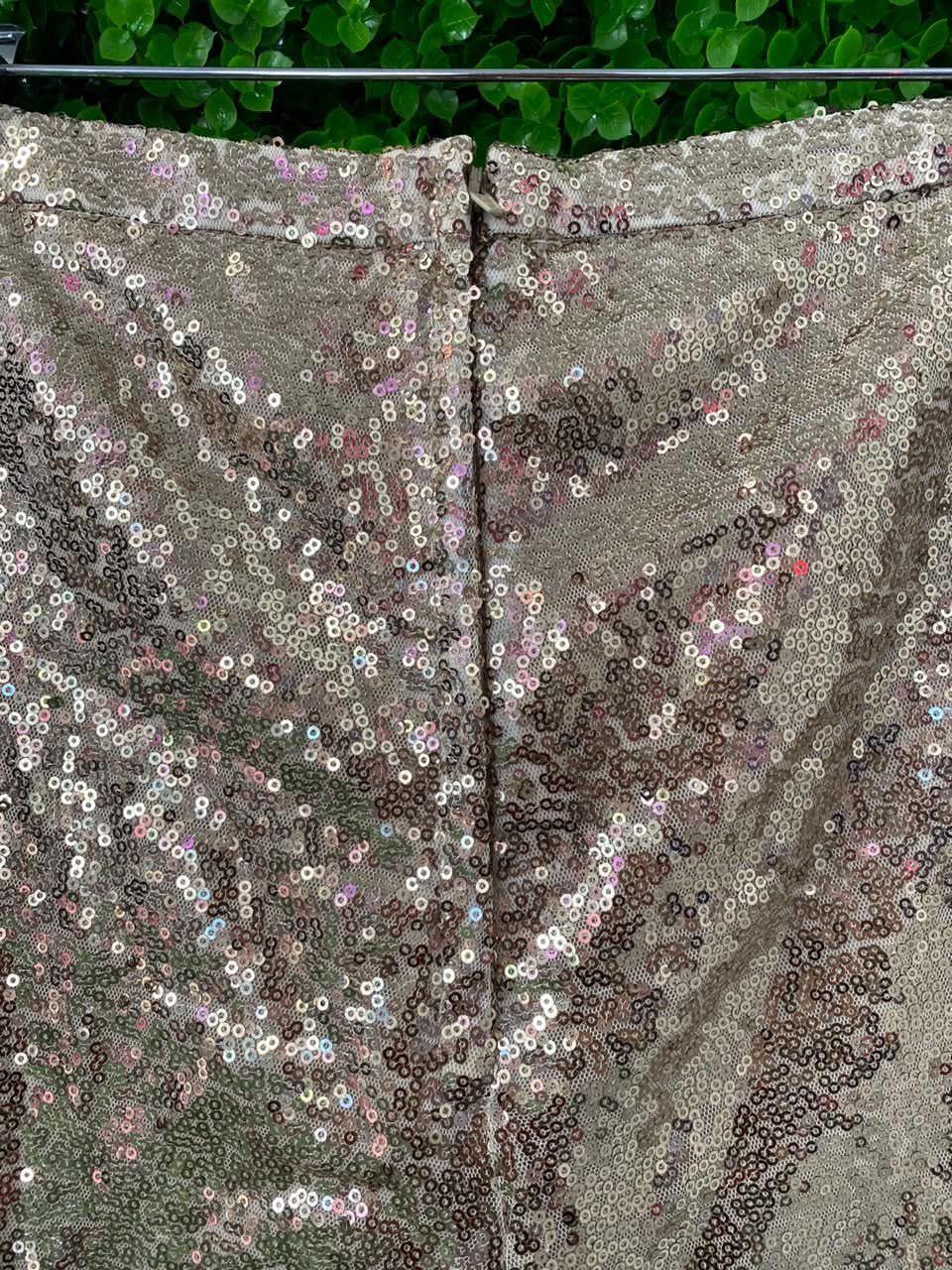 Taupe Sequin Tailored Shorts