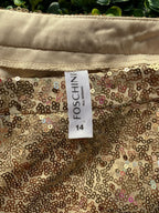 Taupe Sequin Tailored Shorts
