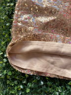 Taupe Sequin Tailored Shorts