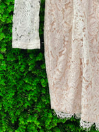 Ivory Lace Deep-V Longline Cardigan