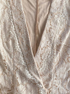 Ivory Lace Deep-V Longline Cardigan