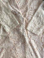 Ivory Lace Deep-V Longline Cardigan