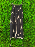 Iconography Black & Ivory Abstract Belted Midi Dress