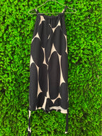 Iconography Black & Ivory Abstract Belted Midi Dress