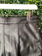 Black Pleather Zip-Front Skirt