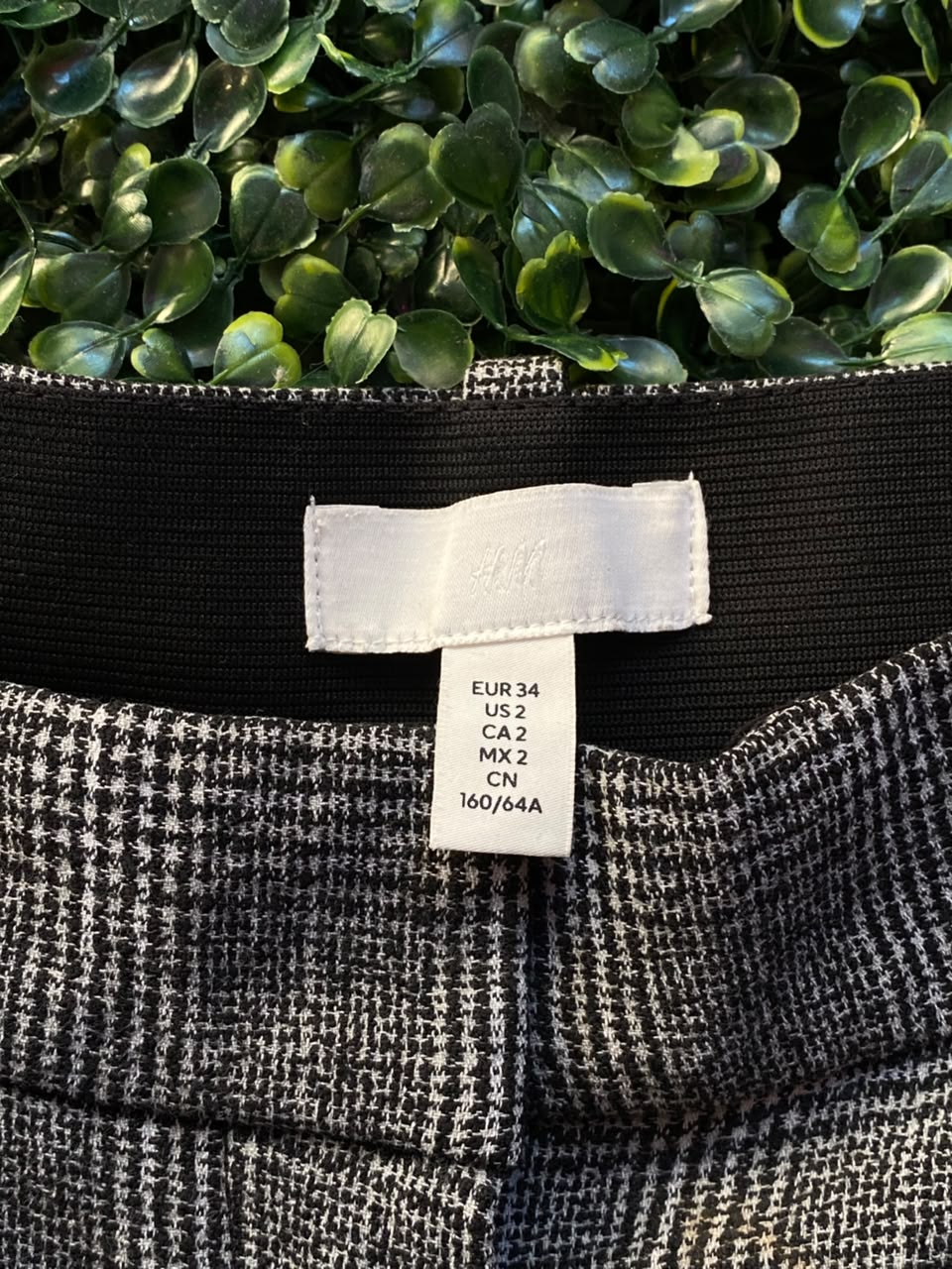 H&M Grey Check Tailored Trousers