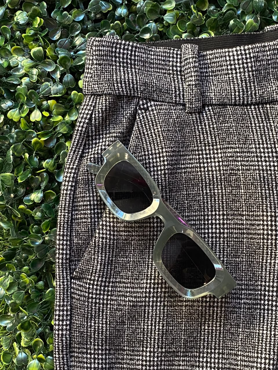 H&M Grey Check Tailored Trousers
