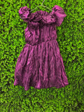 Bekerela Plum Ruffled Satin Mini Dress