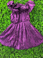 Bekerela Plum Ruffled Satin Mini Dress