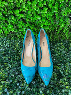 Turquoise  Pointed-Toe Pumps