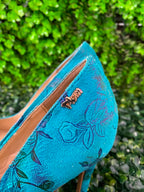 Turquoise  Pointed-Toe Pumps