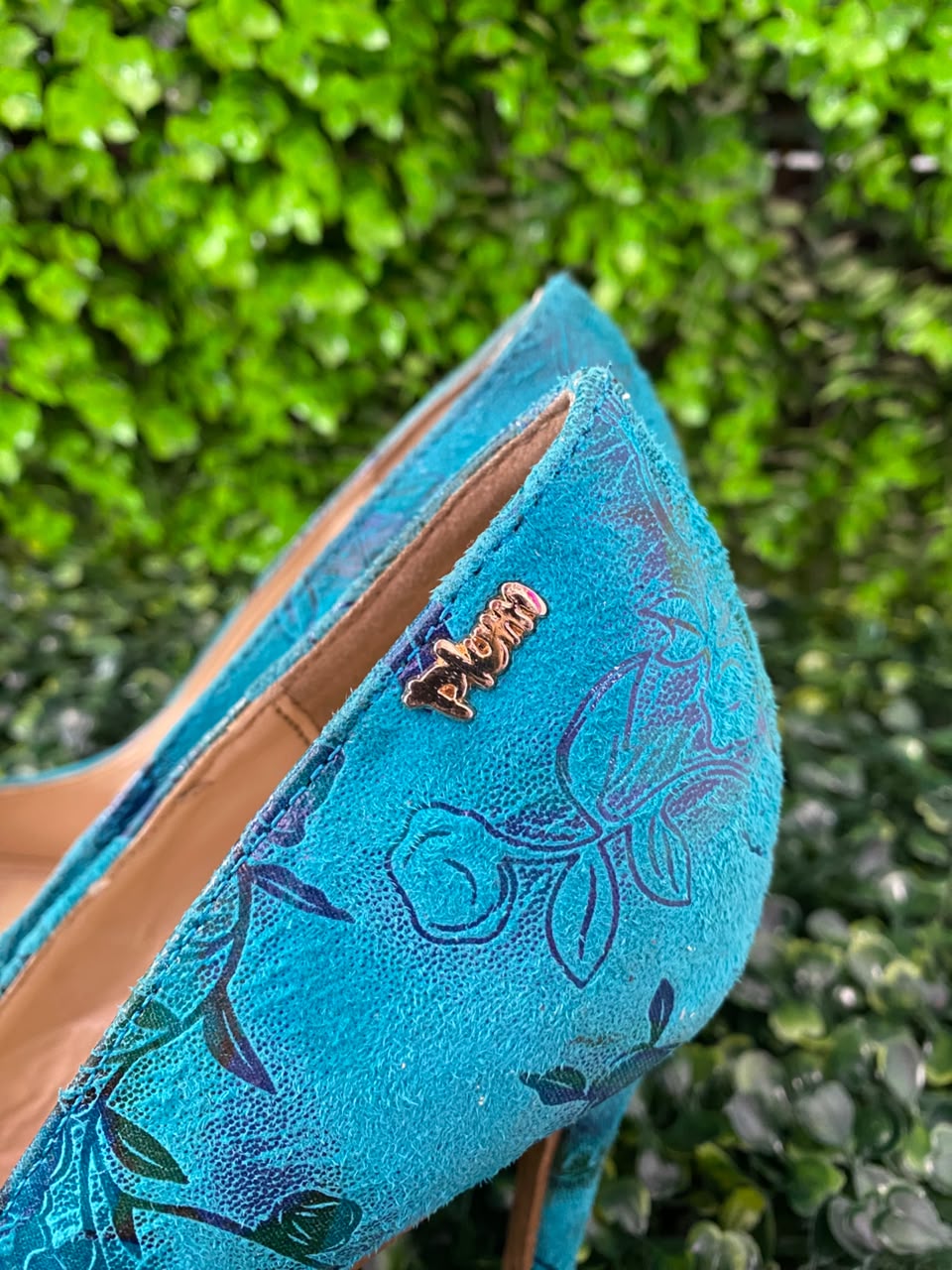 Turquoise  Pointed-Toe Pumps