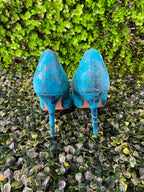 Turquoise  Pointed-Toe Pumps