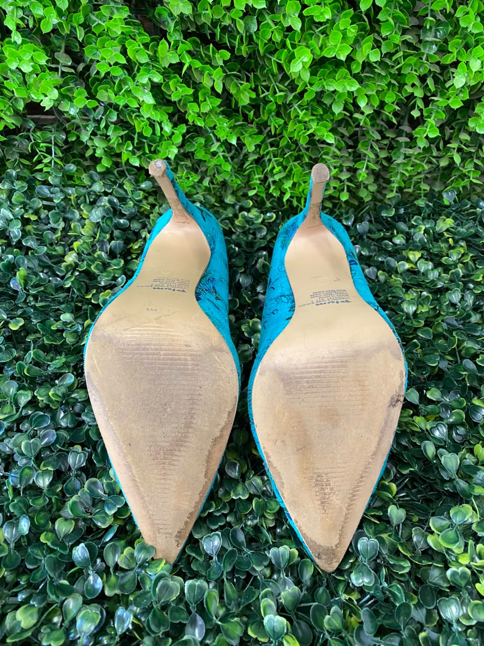 Turquoise  Pointed-Toe Pumps