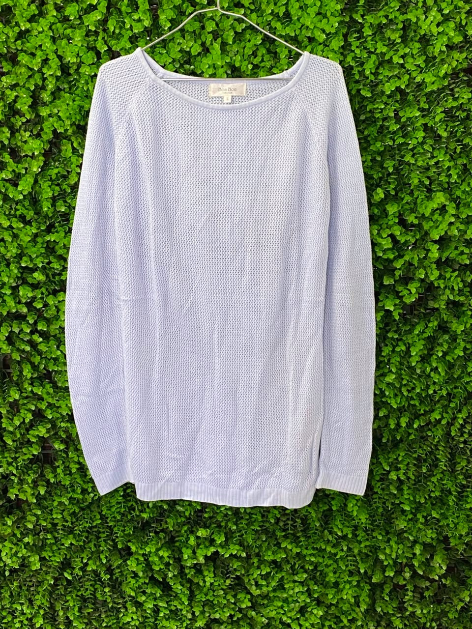 Bon Bon Collection White Open-Knit Long-Sleeve Top