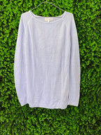 Bon Bon Collection White Open-Knit Long-Sleeve Top
