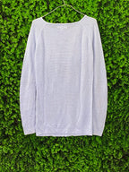 Bon Bon Collection White Open-Knit Long-Sleeve Top