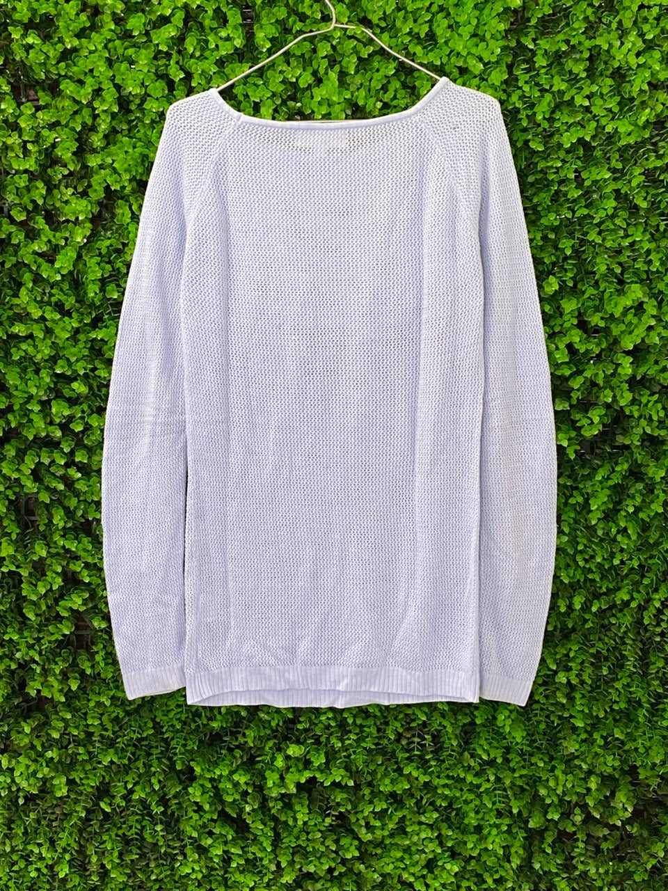 Bon Bon Collection White Open-Knit Long-Sleeve Top