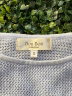 Bon Bon Collection White Open-Knit Long-Sleeve Top