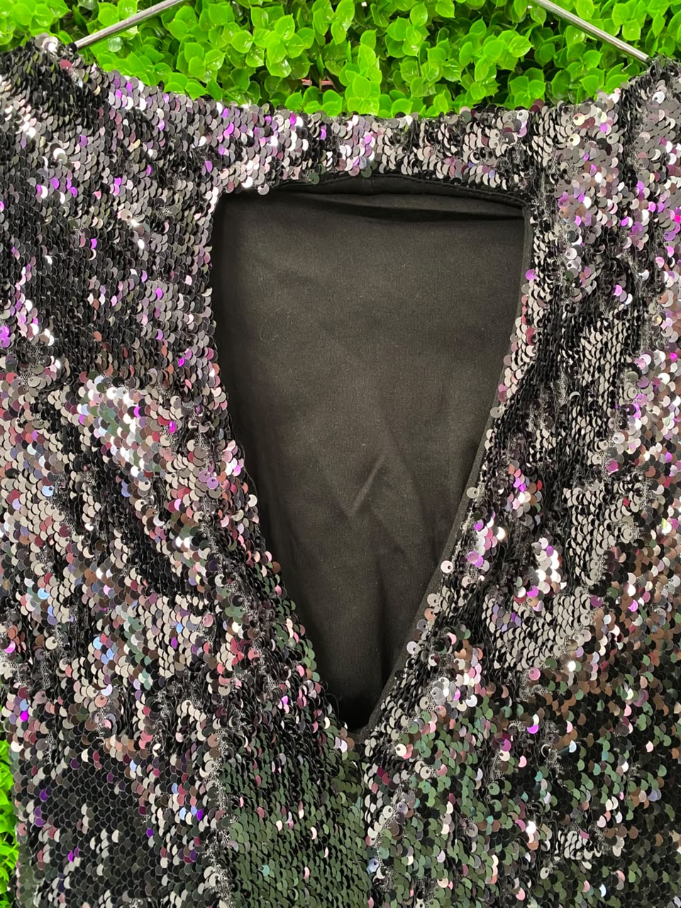 Black Sequin Bodycon Mini Dress