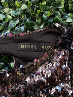 Black Sequin Bodycon Mini Dress