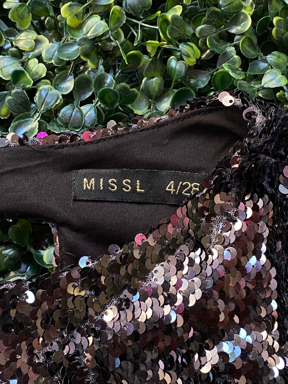 Black Sequin Bodycon Mini Dress