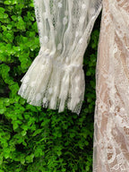 Ivory Lace Ruched Mini Dress