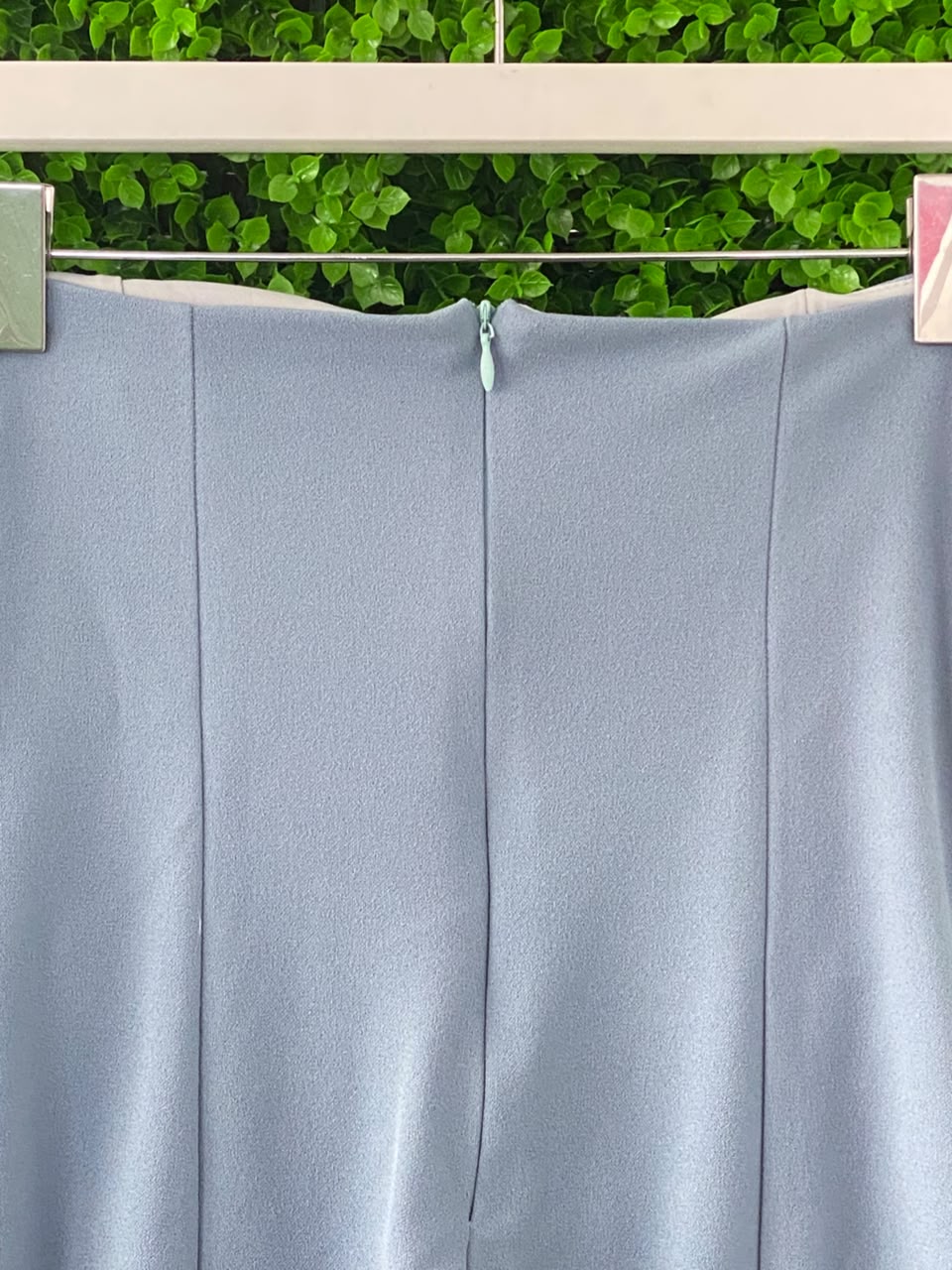 SassyChic Silver Satin Bias Midi Skirt