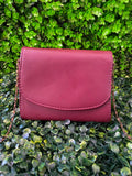 Burgundy Chain-Strap Envelope Crossbody Bag