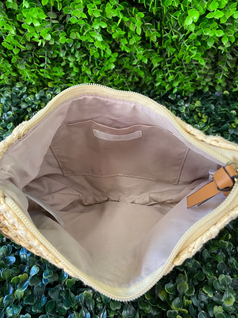 Natural Woven Crescent Shoulder Bag
