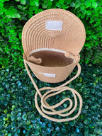 Natural Woven Flap Crossbody Bag