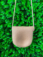 Natural Woven Flap Crossbody Bag