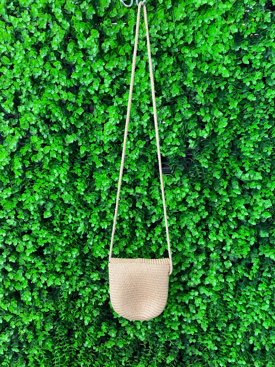 Natural Woven Flap Crossbody Bag