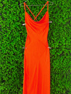 SassyChic Orange Strappy Bodycon Midi Dress