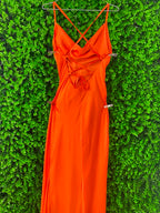 SassyChic Orange Strappy Bodycon Midi Dress